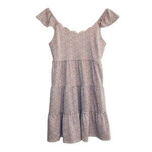 Monteau Los Angeles Scalloped Floral Dress | Pink & White | Size M | NWT